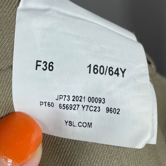 Saint Laurent Pants Womens Small 4 brown straight leg designer trouser classic - Picture 6 of 12